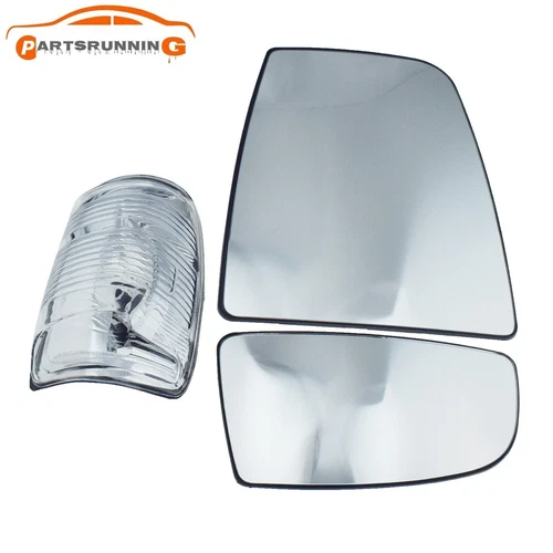 RIGHT SIDE DOOR MIRROR GLASS UPPER & LOWER + INDICATOR LENS FOR FORD TRANSIT MK8