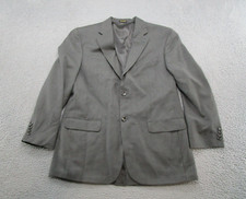 Men s Stafford Wool Gray Houndstooth Blazer Jacket Suit Coat Size 42R Work