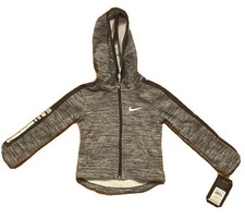 Image of Nike Dri Fit Hoodie Baby 2T with Neon Black Logo Zip Front Hoodie #27