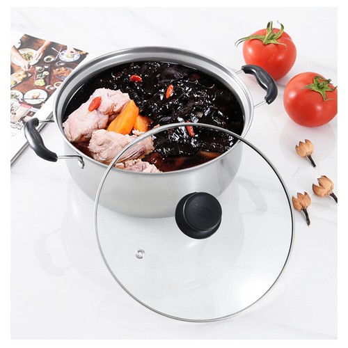 12/10pcs Stainless Steel Cookware Saucepan Set Pan Pot Kitchen Cooking Glass Lid - Picture 29 of 43