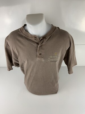 Harley-Davidson Men's Tee Shirt Zanesville Ohio Fink's Size Medium Brown