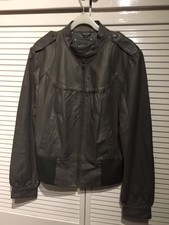 Hooch Grey Leather Jacket Size 14
