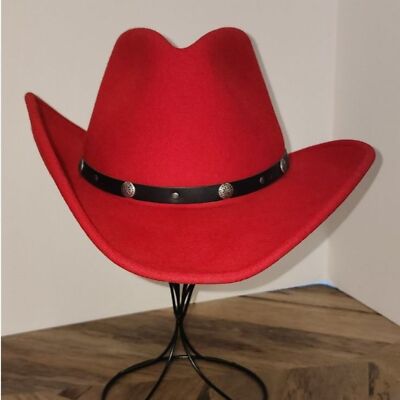 NWOT New York Hat Company Women\'s Red 100% Wool Cowboy Hat Size S s-l400.jpg main image 3