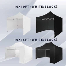10X10FT/10X15FT Easy Pop Up Commercial Canopy Tent with 4 Removable Sidewalls