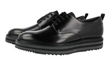 PRADA Leather Derby Platform Sneakers Sole Dress Shoes Black -  US 10 EU 43