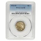 1914D Buffalo Nickel 5C PCGS AU 58