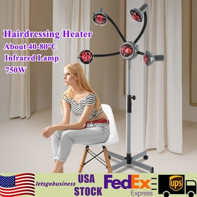 5 Head Infrared Heat Lamp Adjusting Height Styling Perming Dryer Salon Heat Lamp