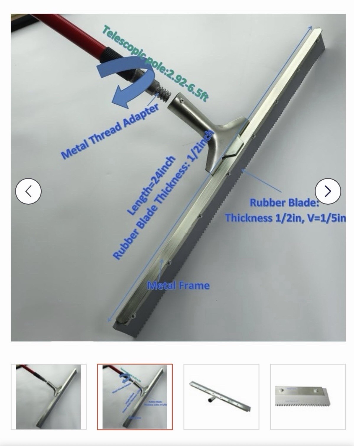 24" Serrated Notched Epoxy with Telescopic Handle for Epoxy Resin Coating