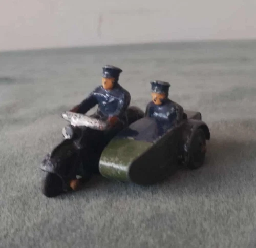 ORIGINAL VINTAGE DINKY TOYS 42b POLICE MOTORCYCLE AND SIDE CAR