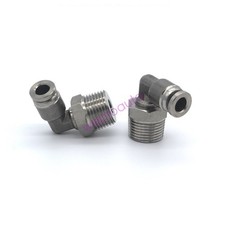 SMC KGL06-01 Stainless Steel 303 Elbow with Sealant 6mm Tube OD x 1/8" BSPT ✦KD