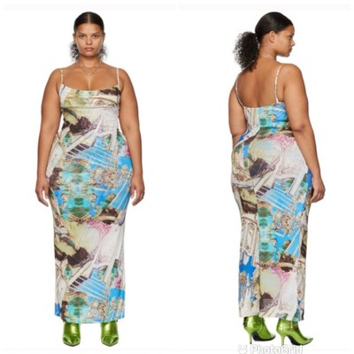 Miaou x Paloma Elsesser Thais Dress in Baroque Roman Versace Miami 4XL