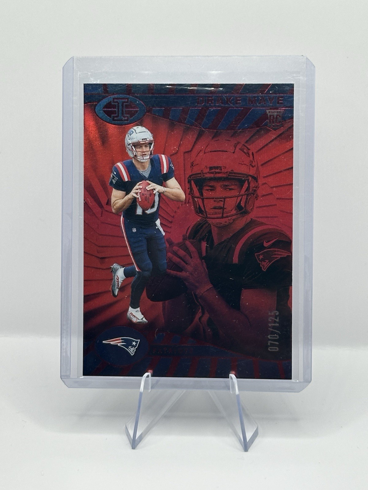 2024 Panini Illusions - Drake Maye #59 Trophy Collection Ruby /125 (RC)