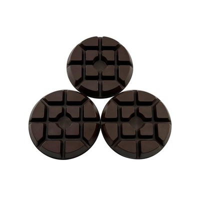3'' Resin Bond Diamond Polishing Pads, Dark Resin, Set of 3, 10mm Segment Heig...