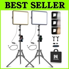 LED Video Light Kit 2-Pack with Tripod Stand  Phone Holder