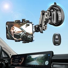 Car Phone Mount Video Recorder 360 Rotating Clamp Suction Vlog Live Streaming