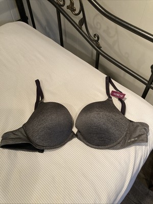 Adore me 38C Underwire Plunge Padded Push Up Bra  Jet Black Back Close