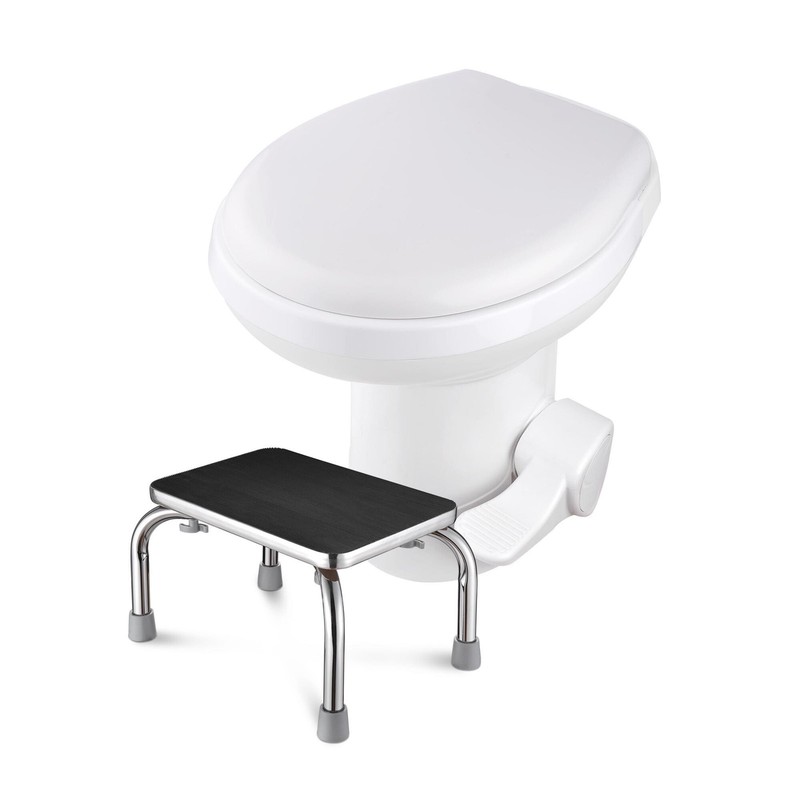 AplusChoice 20" RV Toilet Gravity Flush High Profile with Steel Step Stool