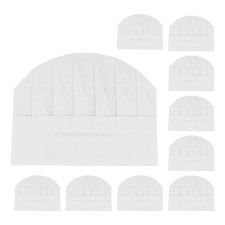10pcs White Chef Hats: Disposable Paper Cooking Caps - Large Size Breathable