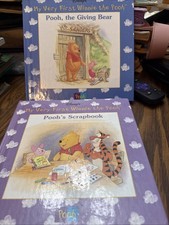 Lot Of 2 Disney’s Winnie The Pooh Books.  Poohs Scrapbook And Pooh The Giving Be