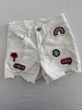 Justice Girls High Rise Midi Short, Size 10 Embroidery Patches - 742