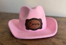 Girls Pink Cowboy Hat with Name   Personalized Western Dress-Up Hat