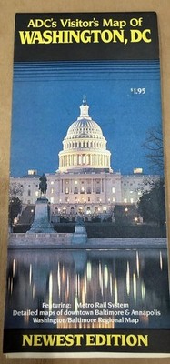 ADC's Visitor's Map Of Washington DC Metro Rail Baltimore Annapolis