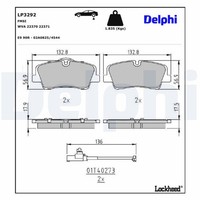 Delphi Bremsbelagsatz Scheibenbremse LP3292 FüR Hyundai H350 Bus Crdi