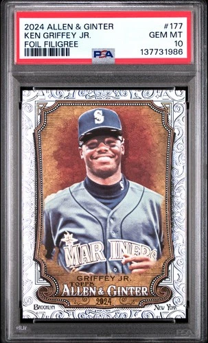 2024 Topps Allen & Ginter #177 Ken Griffey Jr. Foil Filigree PSA 10