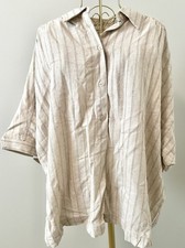 Max Studio Peasant Boho Woven Top Blouse Shir...
