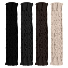 Women Long Half Finger Fingerless Gloves Arm Hand Knitted Mittens Winter Warmer
