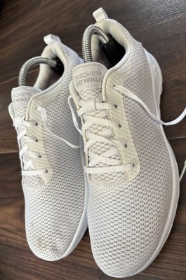 Skechers Go Walk Gogo Max Memory Foam weiße Turnschuhe UK Größe 7