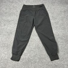 Adidas Jogger Pants Womens Medium Black Stretch Zip Pocket Cuffed Athletic