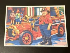 MAIN STREET USA FIRE DEPT * Fun Novelty * WDW ART * Illustrated Print  * 4x6
