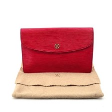 Louis Vuitton Epi Montaigne Clutch Hand Bag Red Leather Gold Made In FRANCE