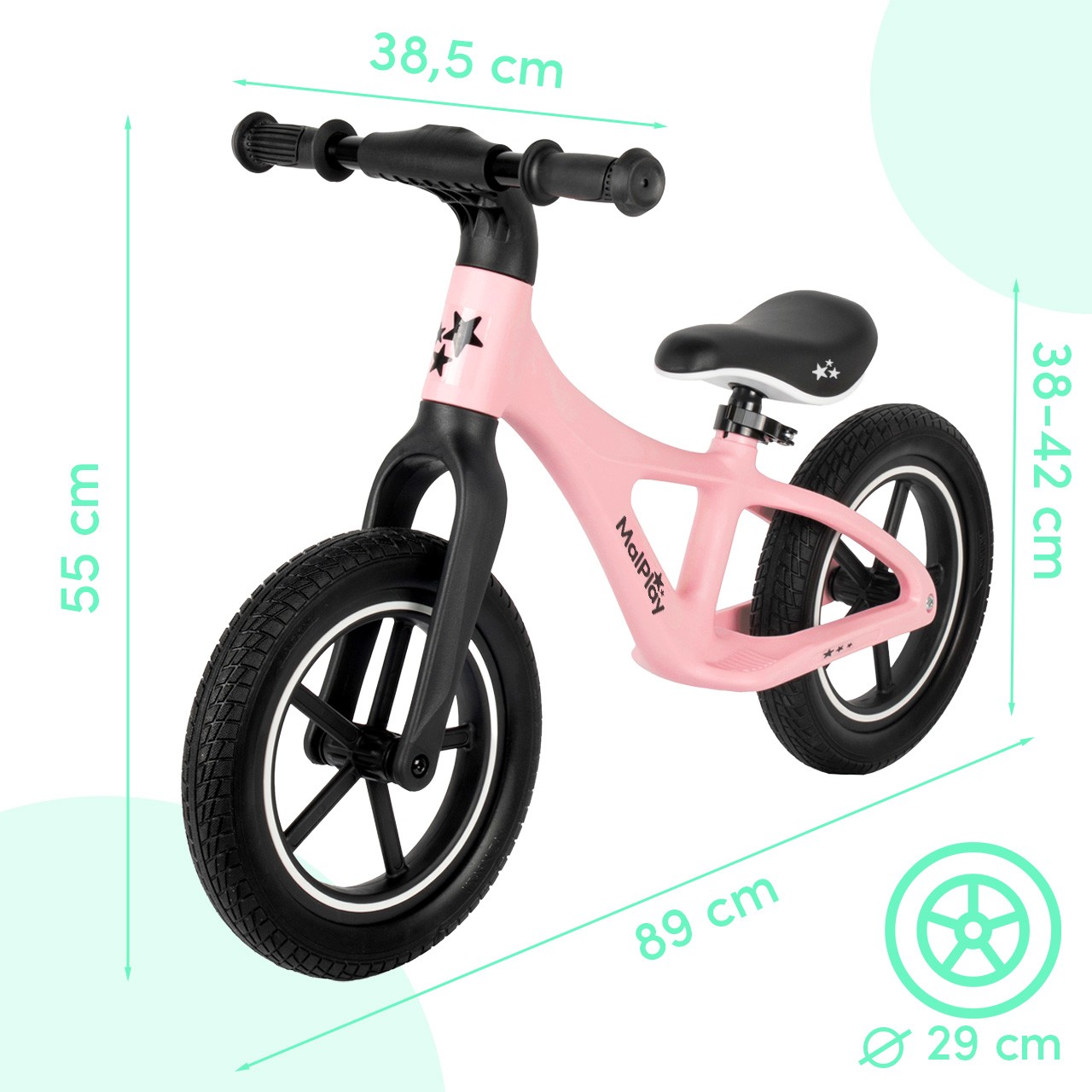 Bici da corsa Malplay per bambini 12 pollici rosa foto 2