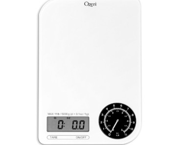 Ozeri ZK18-WB Digital Kitchen Scale 11lb w/ Electro-Mechanical Dial