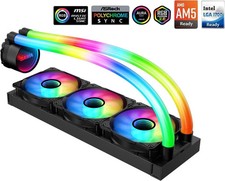 SAMA PS360 Black AIO CPU Liquid Cooler 360mm ARGB Effects Tube Infinity Mirror