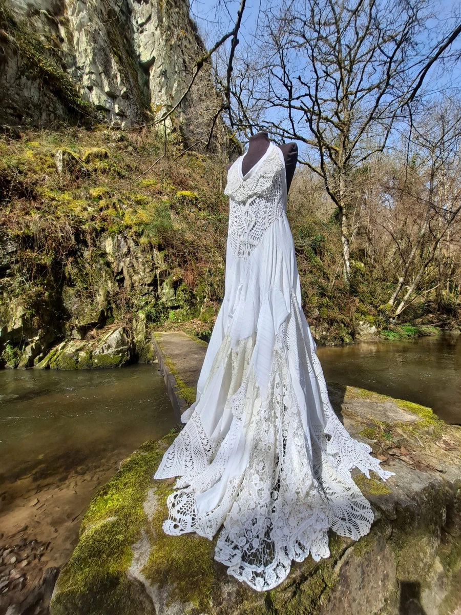 Boho Linen Wedding Dresses for sale | eBay