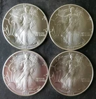 Lot of Four 1992 $1 American Silver Eagle Dollars