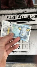 Dface X King Charles Gold £5 Note Cash Is King With Receipt and Sticker
