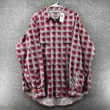 NWT Levis Long Sleeve Shirt Men Large Red Plaid 100 Cotton Button Up Western