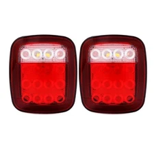 2-6pc LED Tail Lights Brake Reverse Stop Turn Signal for Jeep Semi Truck Trailer