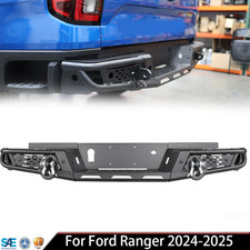 New Black Steel Heavy Duty Rear Bumper For Ford Ranger 2024-2026 With 2d-rings