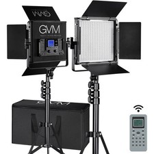 GVM 520S B Bi Color LED Studio Video 2 Light Panel Kit PRO Lighting