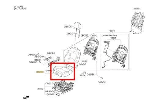 Cojín inferior asiento delantero derecho Kia Stinger GT1 2018-23 88260J5010CKY OEM *ReaD* Foto 2 de 4
