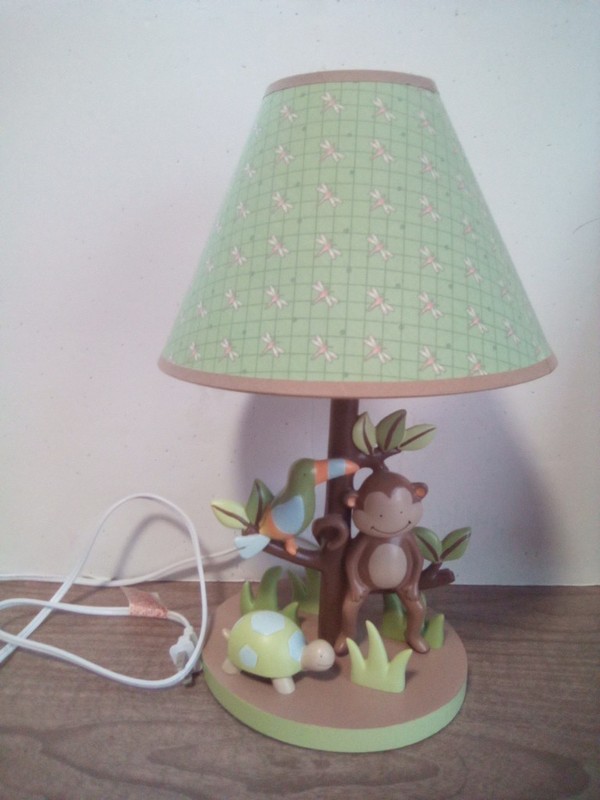 Lambs & Ivy Papagoya Jungle  Monkey Theme Nursery Lamp with Shade