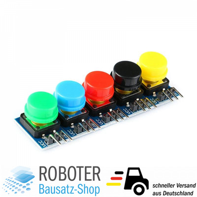 5x Tastermodul bunt Drucktaster Button für Arduino Raspberry Pi DIY Elektronik