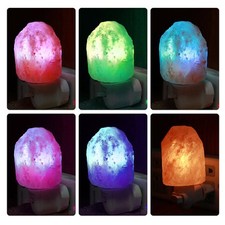 Natural Himalayan Salt Lamp 7-Color Plug-in Night Light Wall Decor