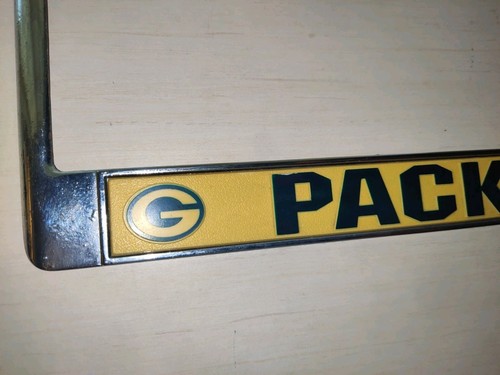Rico Green Bay Packers Chrome License Plate Frame Used, But Useable!  - Picture 2 of 13