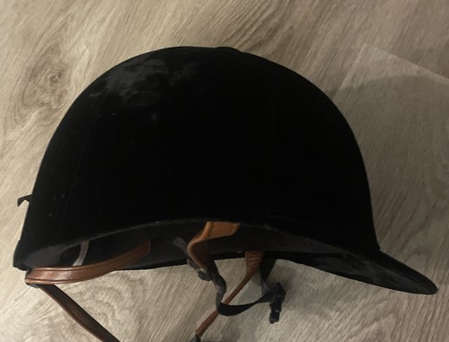 Casque D'équitation Troxel Grand Prix – Velours Noir, Taille M, Vintage Années 90